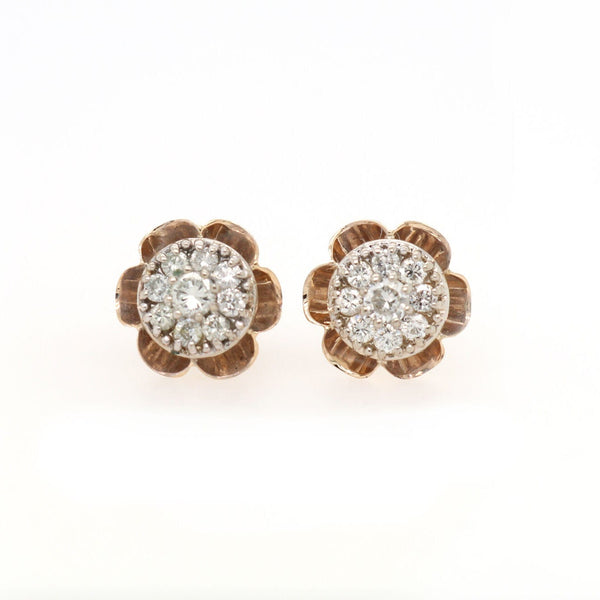 7 Stone Cluster Earrings, 1.50 Tcw, 10K White Gold, Lab Grown Diamond